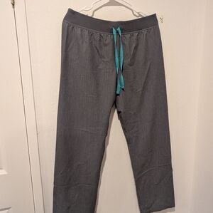 Figs Gray Joggers with Teal Accent